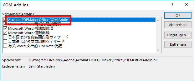 PDFMaker Office COM Add-In PDFMaker Office COM Add-In