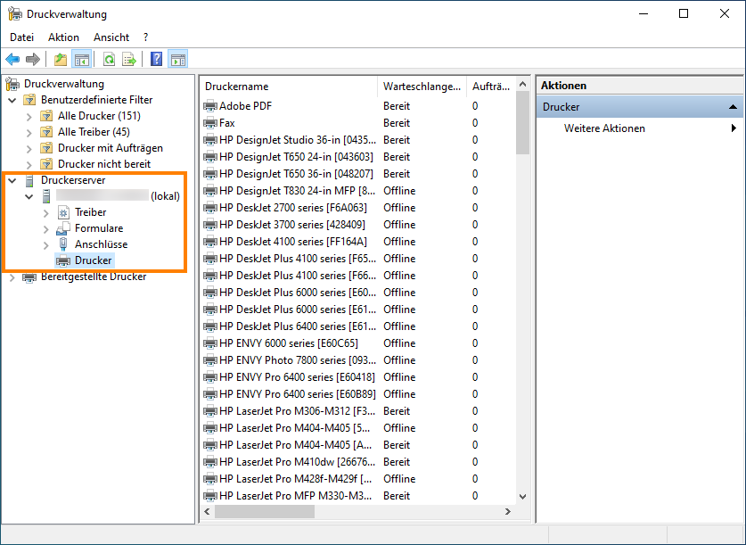 Adobe-Drucker entfernen