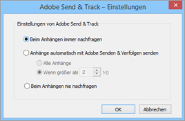 Einstellungen von Adobe Send & Track