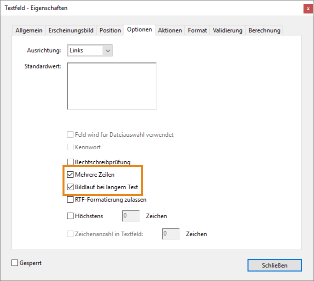 Mehrzeiliges Textfeld Mehrzeiliges Textfeld