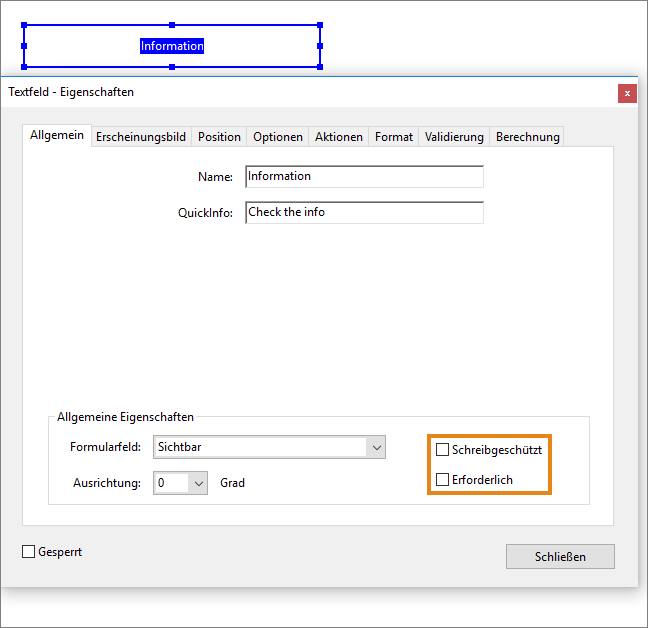 Festlegen eines Felds als erforderlich, nicht erforderlich oder schreibgeschützt Festlegen eines Felds als erforderlich, nicht erforderlich oder schreibgeschützt