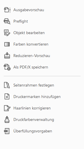 Werkzeuge für die Druckproduktion Werkzeuge für die Druckproduktion in Acrobat