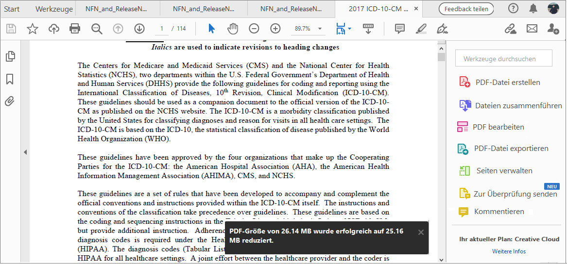 Meldung „Dateigröße erfolgreich verringert“ Meldung „Dateigröße erfolgreich verringert“