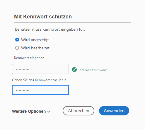 Mit Kennwort schützen