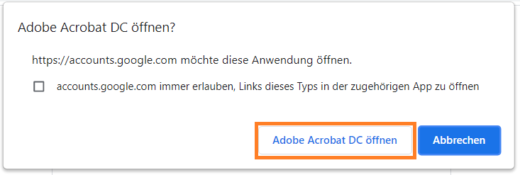 In Acrobat öffnen. In Acrobat öffnen.
