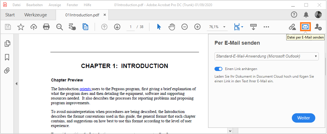 PDF-Datei per E-Mail senden
