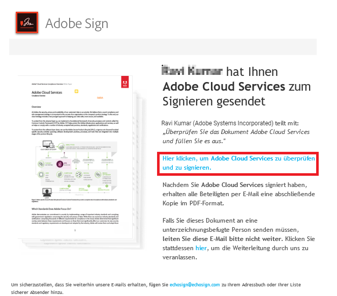Mit E-Mail erhaltener Link zum Vertrag Mit E-Mail erhaltener Link zum Vertrag