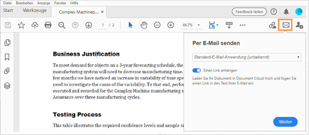 Per E-Mail senden Per E-Mail senden