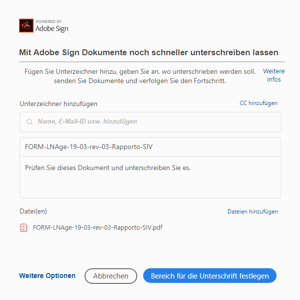 Lassen Sie das Dokument von anderen unterschreiben Lassen Sie das Dokument von anderen unterschreiben