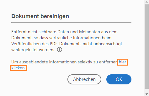 Dokument bereinigen Dokument bereinigen