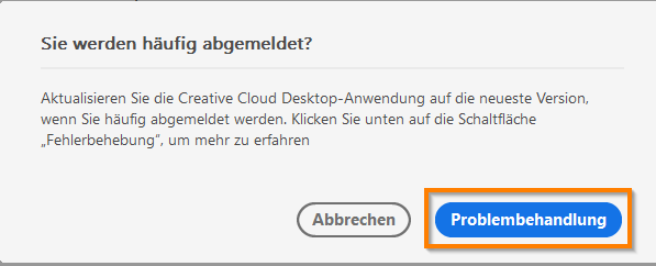 Dialogfeld zum häufigen Abmelden