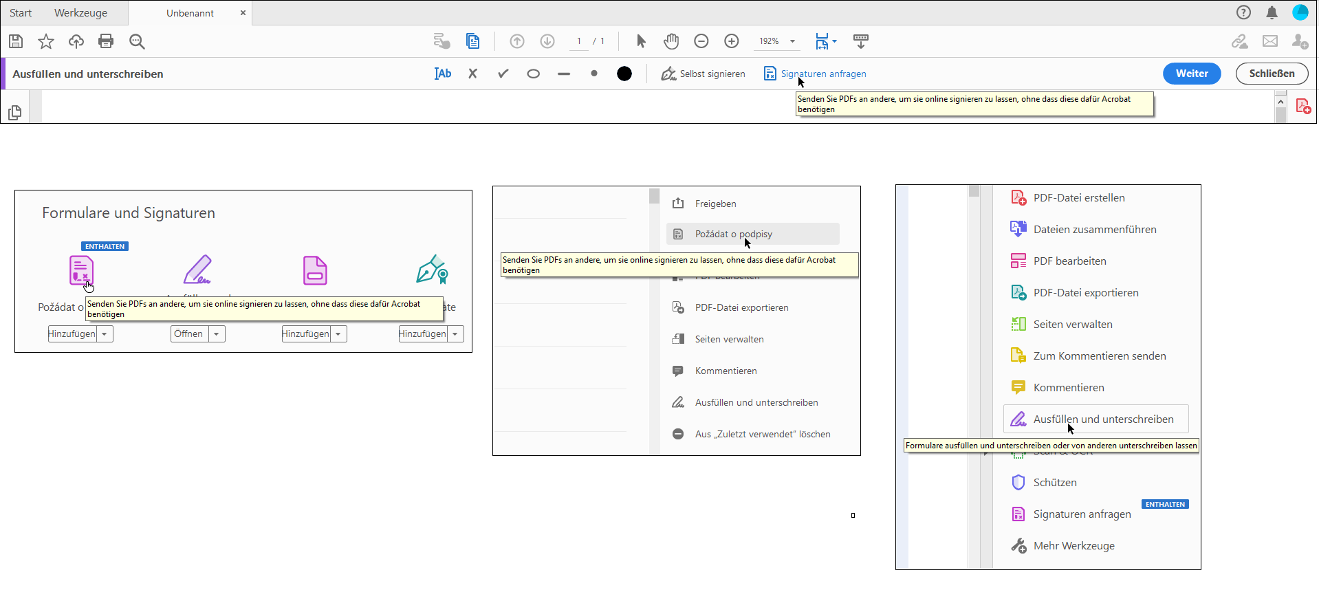 Neue Beschreibung für das Sign-Tool