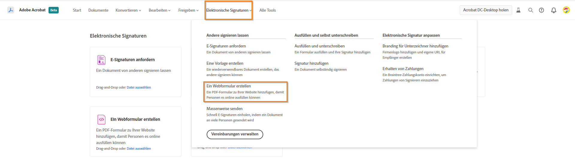 Erstellen eines Webformulars