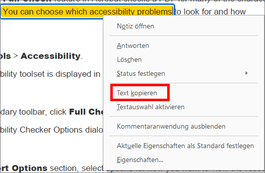 Text aus Anmerkung kopieren