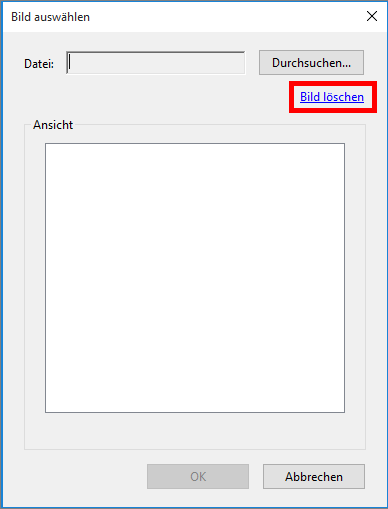 Ausgewähltes Bild entfernen