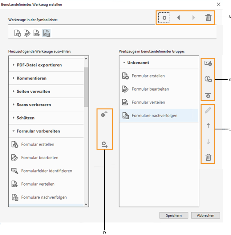 Dialogfeld „Benutzerdefiniertes Werkzeug erstellen“