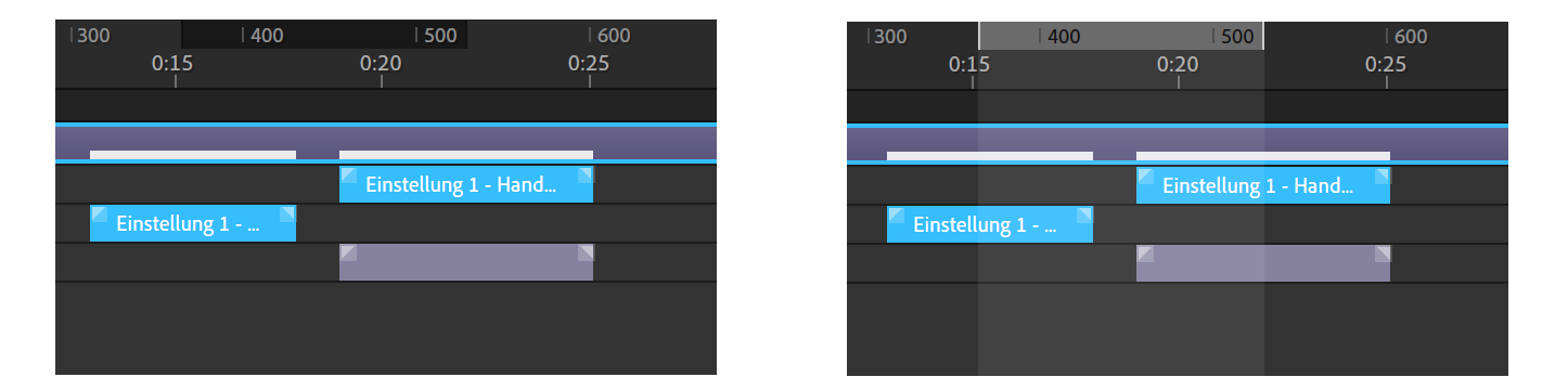 A) Arbeitsbereich deaktiviert B) Arbeitsbereich aktiviert