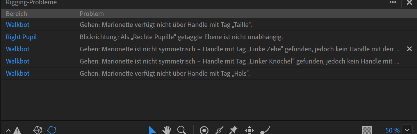 Bereich mit Anpassungsproblemen