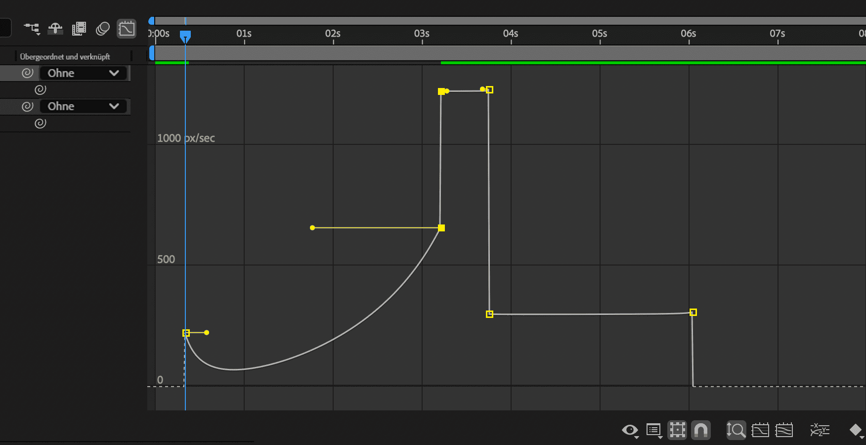 Mit der Bézier-Interpolation werden gleichmäßigere Änderungen erzeugt.