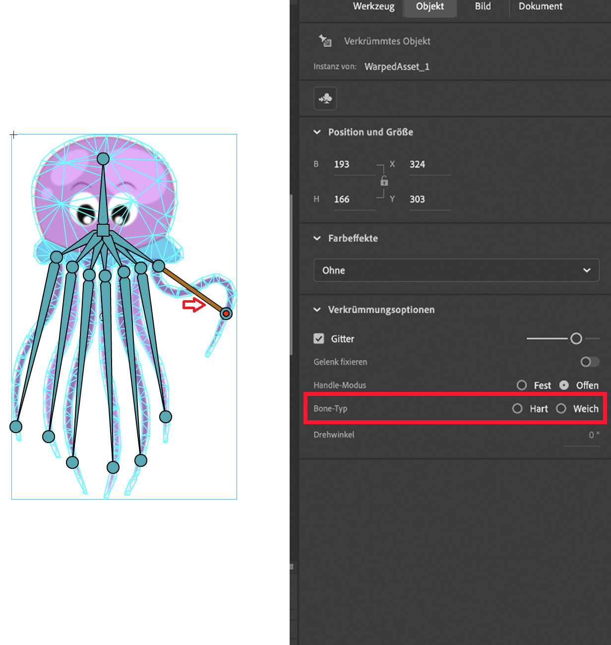 Arbeiten mit FigurenRigging in Animate