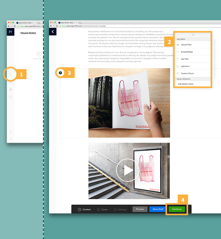 OnlinePortfolio erstellen Adobe Creative CloudÜbungen