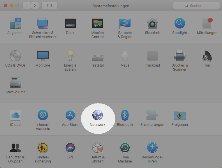 Netzwerkvoreinstellungen Konfigurieren des Proxys auf dem Mac für die Verwendung mit Bibliotheken – Schritt 2