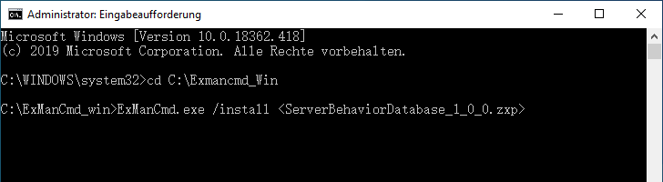 Installationsbefehl (Windows) Installationsbefehl unter Windows