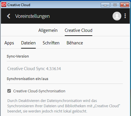 Synchronisation (alte Versionen) Stellen Sie sicher, dass „Synchronisieren“ aktiviert ist