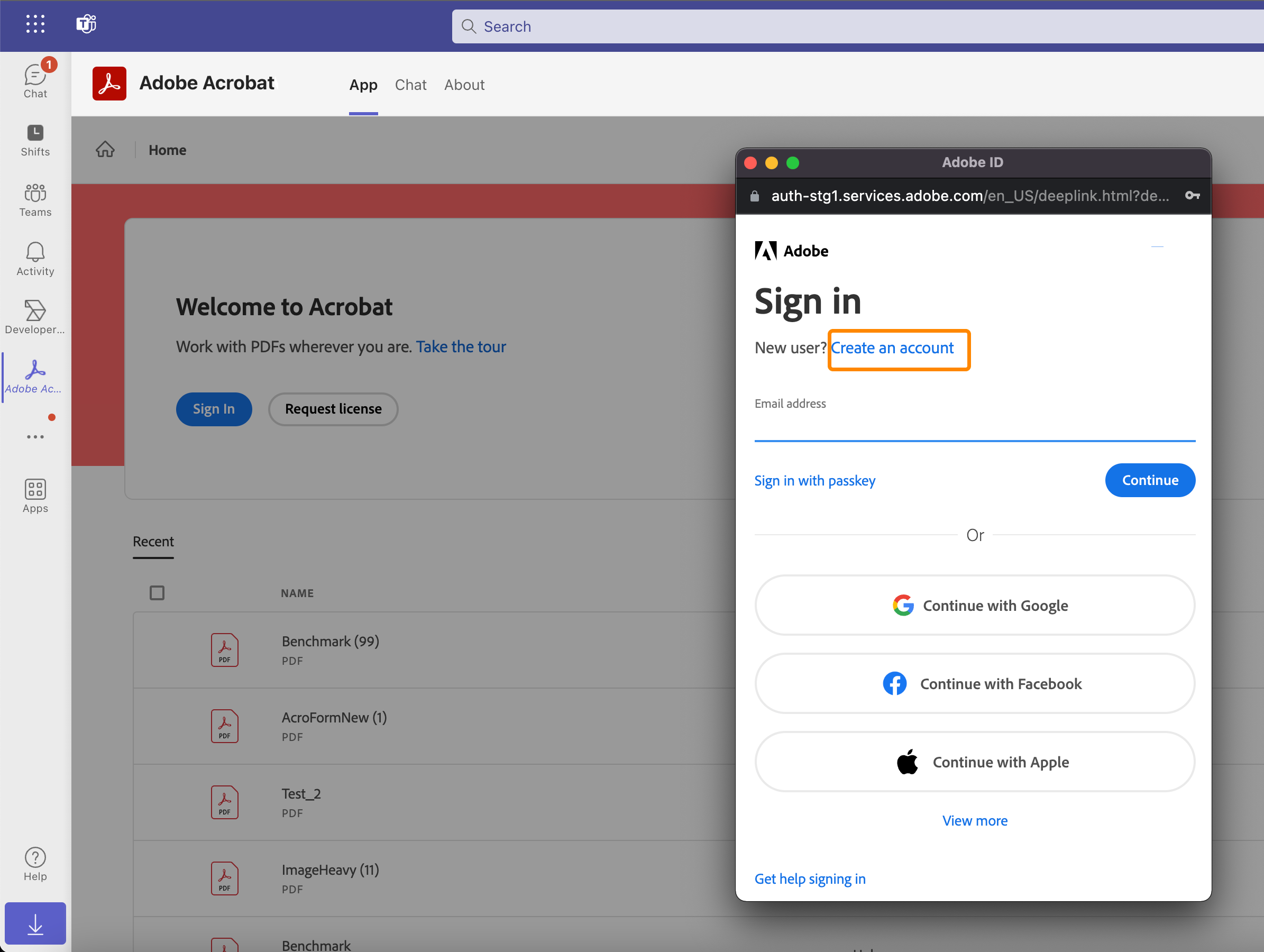 Anpassen des Acrobat-Erlebnisses in Microsoft Teams