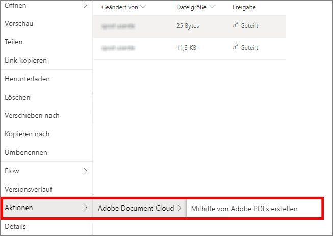 Verwenden Von Adobe Document Cloud Fur Sharepoint Und Onedrive