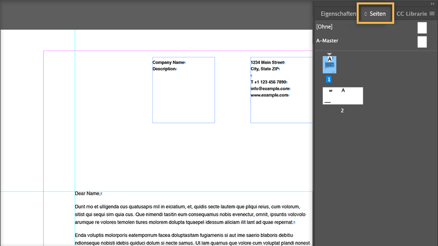 Briefkopf In Indesign Gestalten Adobe Indesign Tutorials