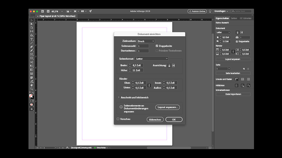 Neues Dokument In Indesign Erstellen Adobe Indesign Tutorials