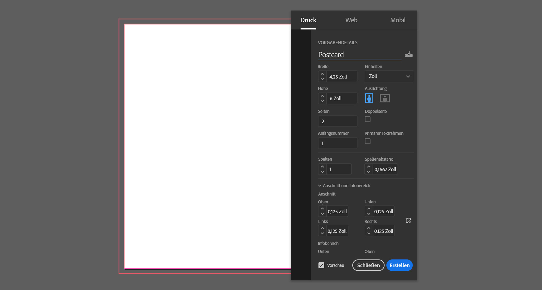 Postkarte Einrichten Adobe Indesign Tutorials