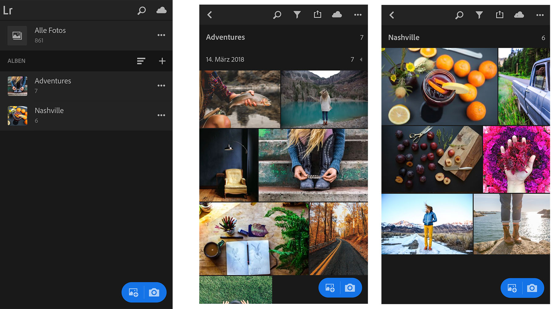 Mit Alben In Der Lightroom Cc App Arbeiten Adobe Photoshop