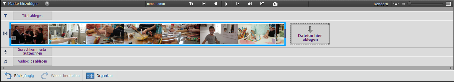 Adobe Premiere Kann Nichts Ins Schnittfenster Ziehen Der Adobe Premiere Elements-Arbeitsbereich