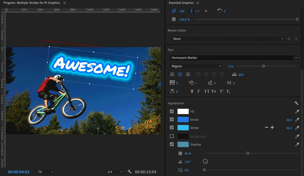 Erstellen interessanter Titel mithilfe mehrerer Konturen