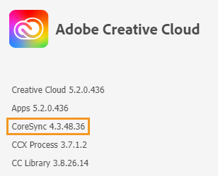 Kern-Sync-Version des Creative Cloud-Client
