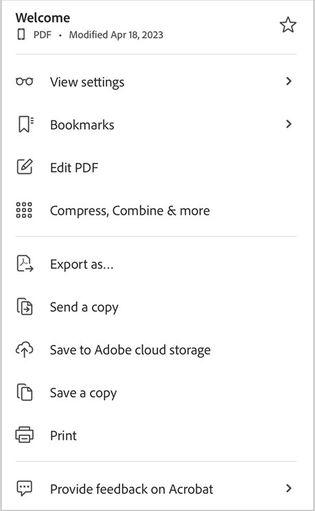 Acrobat Reader iOS での PDF の操作：新しいエクスペリエンス