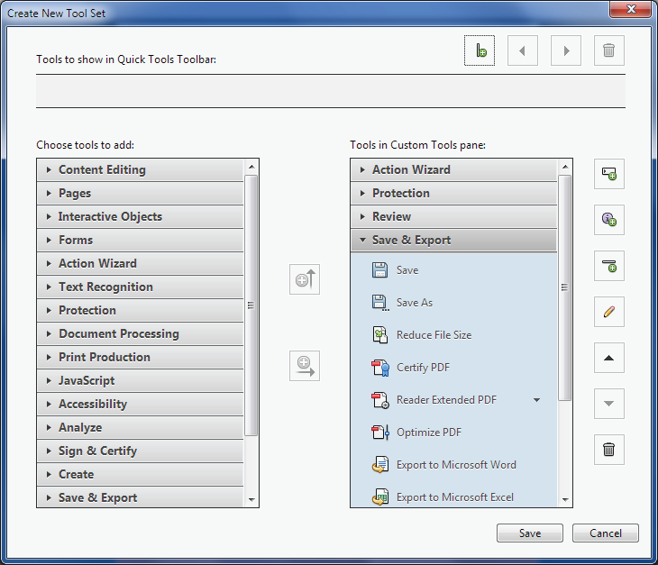 Customize your toolbar and Tools pane