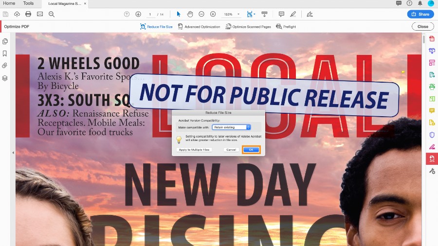 how to reduce size of pdf without losing quality adobe