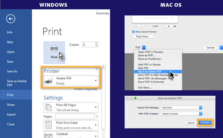 how to add adobe pdf printer mac