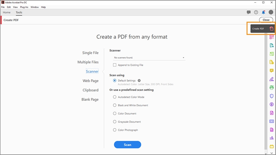 How to create a PDF file from any document format