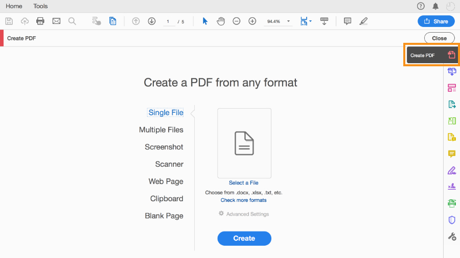 adobe create pdf for mac