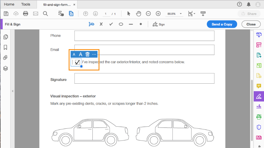 adobe sign and fill how to send document