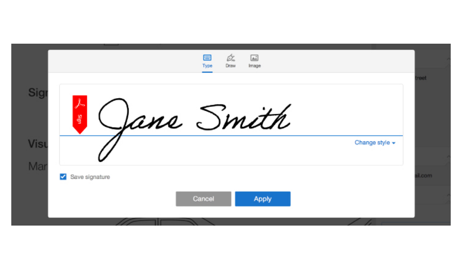 add a asignature in adobe sign and fill