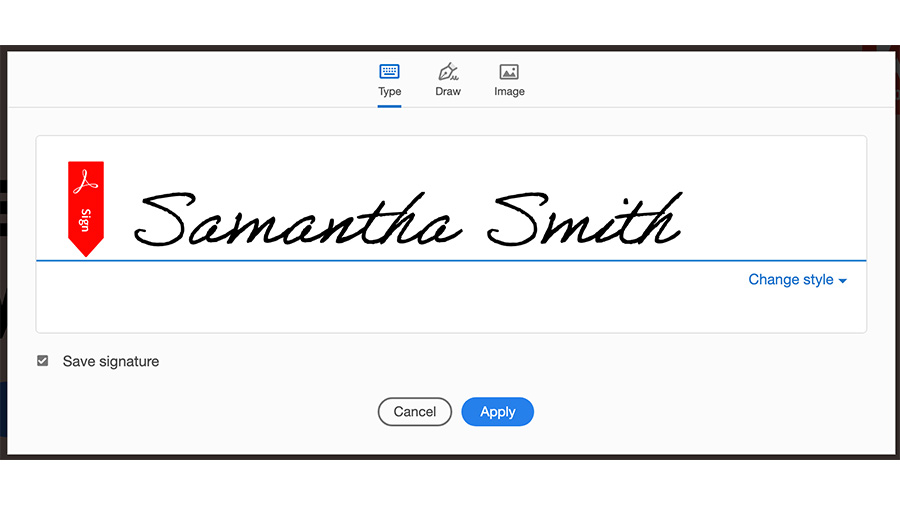 create a signature box in pdf