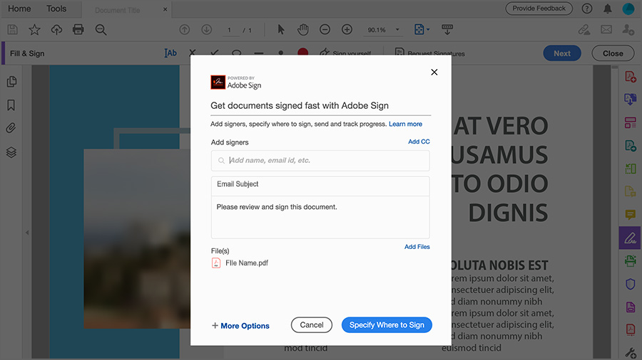 How to request an e-signature and sign online PDF documents | Adobe