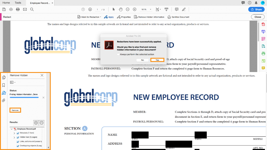 how to redact in adobe acrobat pro dc