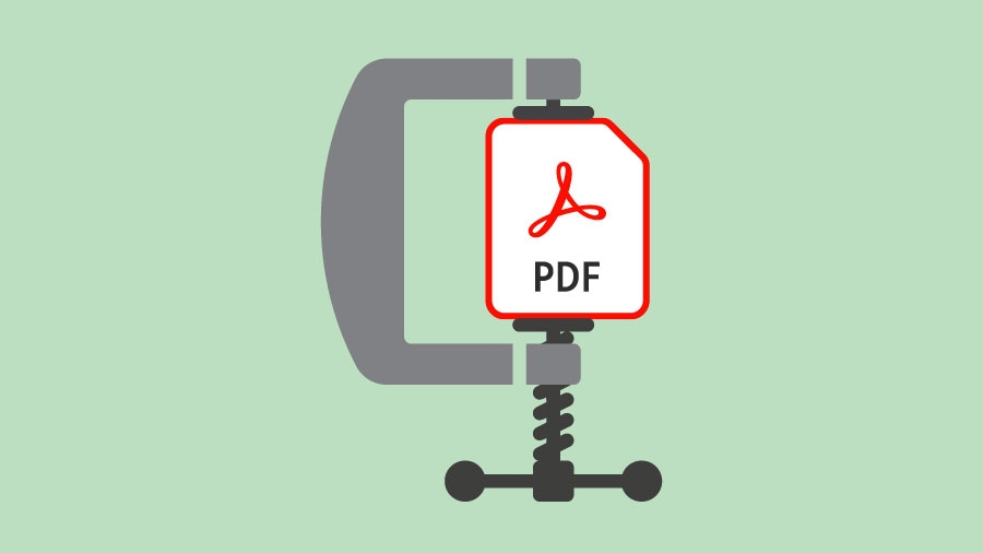 Clamp compressing PDF document to symbolize file size compression Clamp compressing PDF document to symbolize file size compression