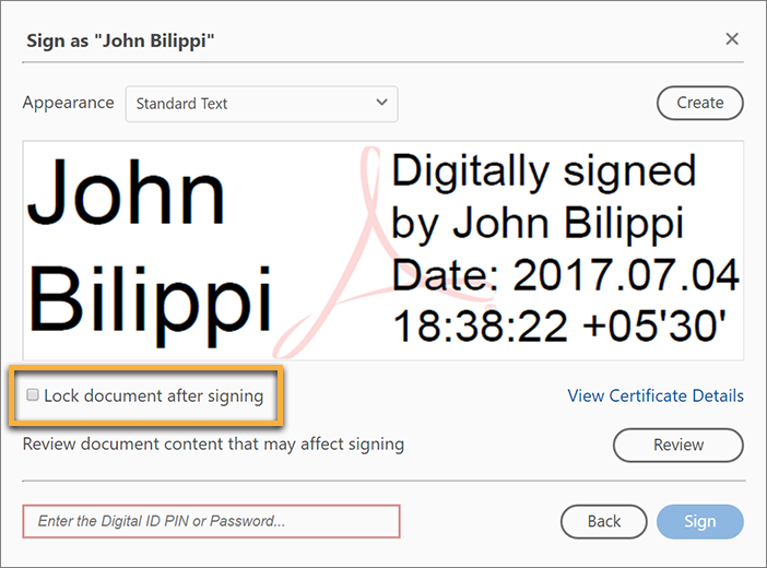 creating signature in excel